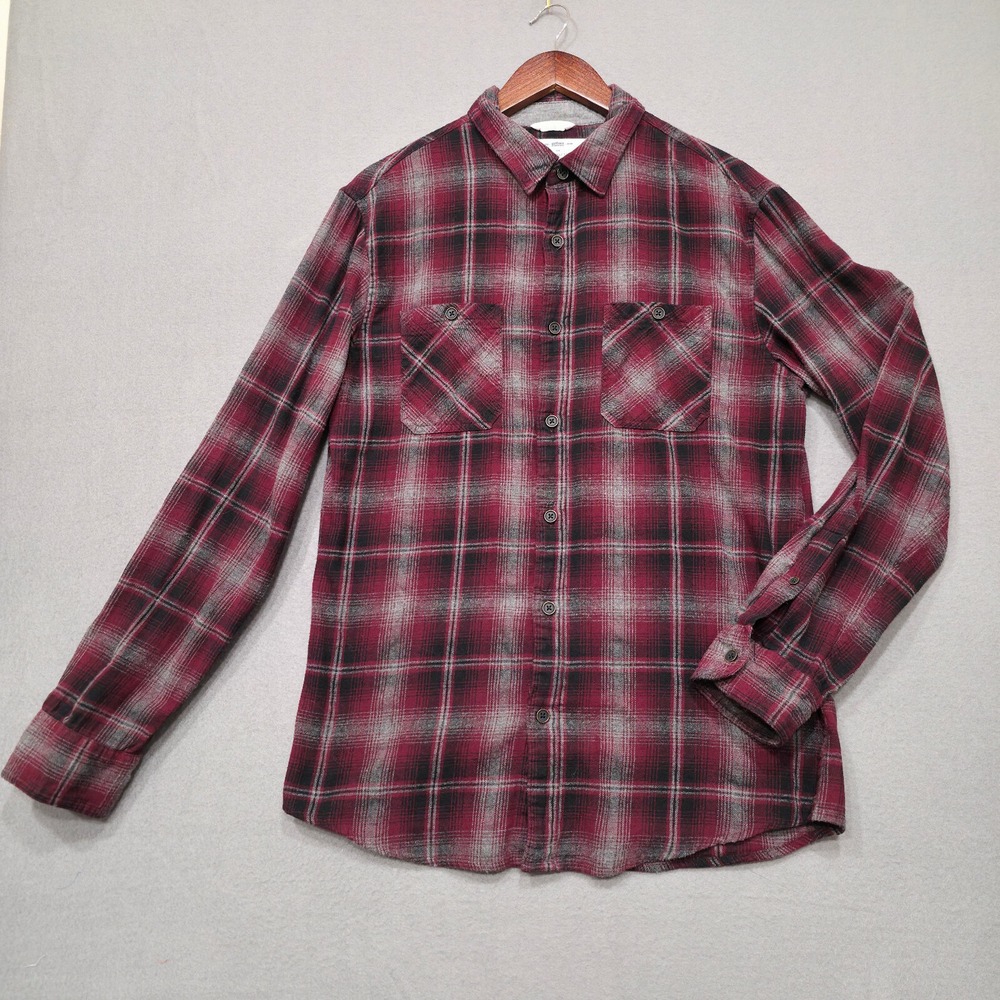 Urban Pipeline‎ Ultimate Flannel Mens Red Plaid Long Sleeve Flannel Size Medium